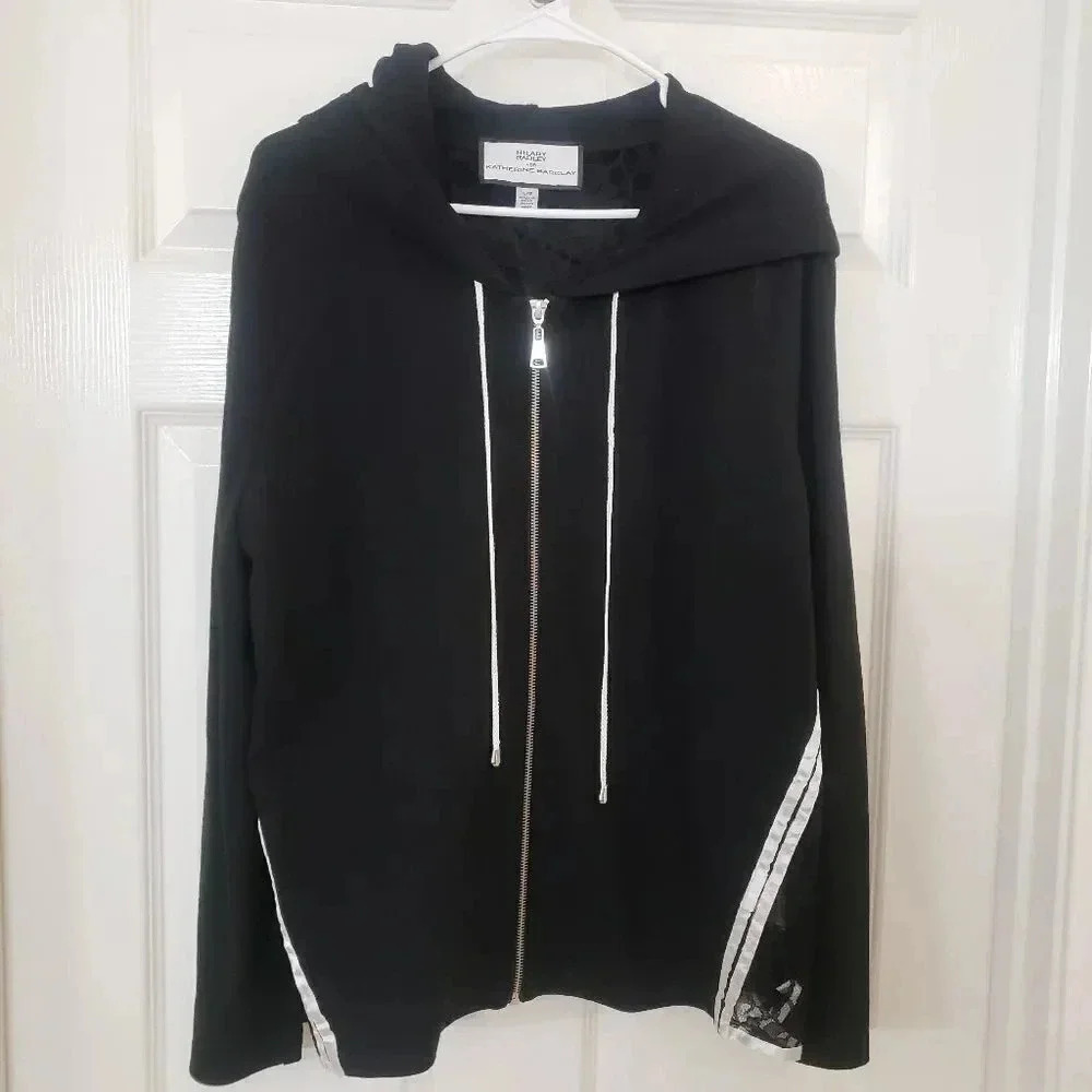 Hilary Radley Lace Back Zip Front Hoodie/Jacket